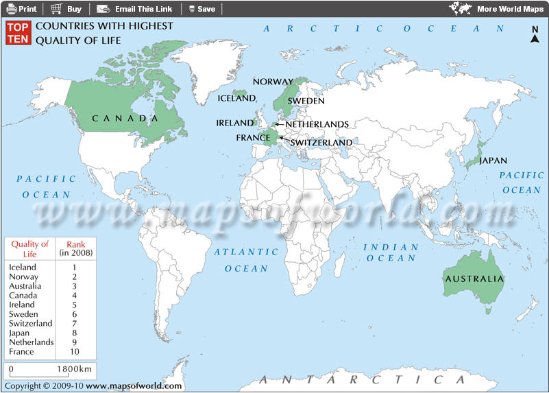 countries with highest quality of life