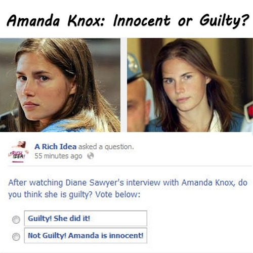 amanda knox with diana sawyer last night is amanda knox innocent