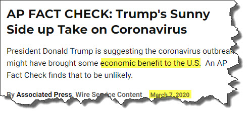 Trump Coronavirus Economic Benefit